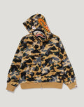 STA OVER PRINT 1ST CAMO MESH SHARK CROPPED FIT FULL ZIP HOODIE MENS
