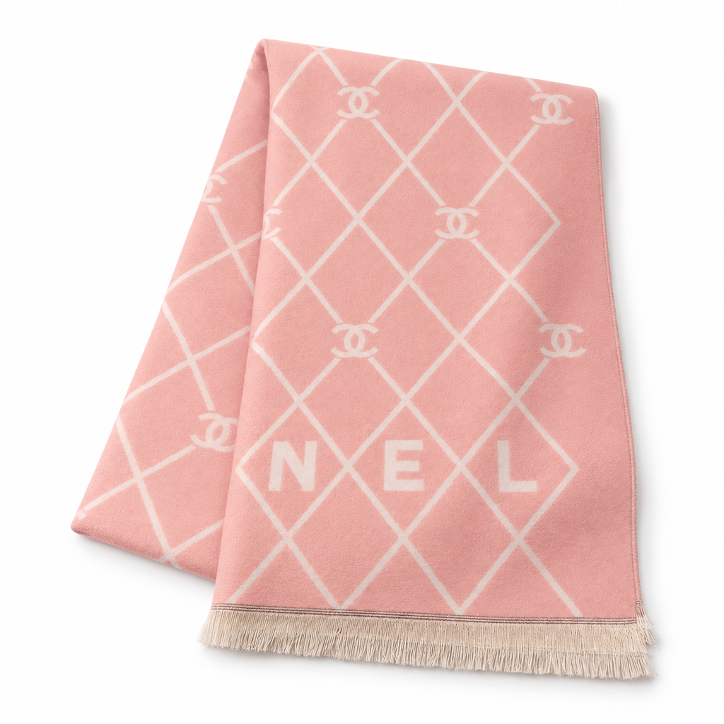 Chanel Style Diamond Lattice Logo Scarf