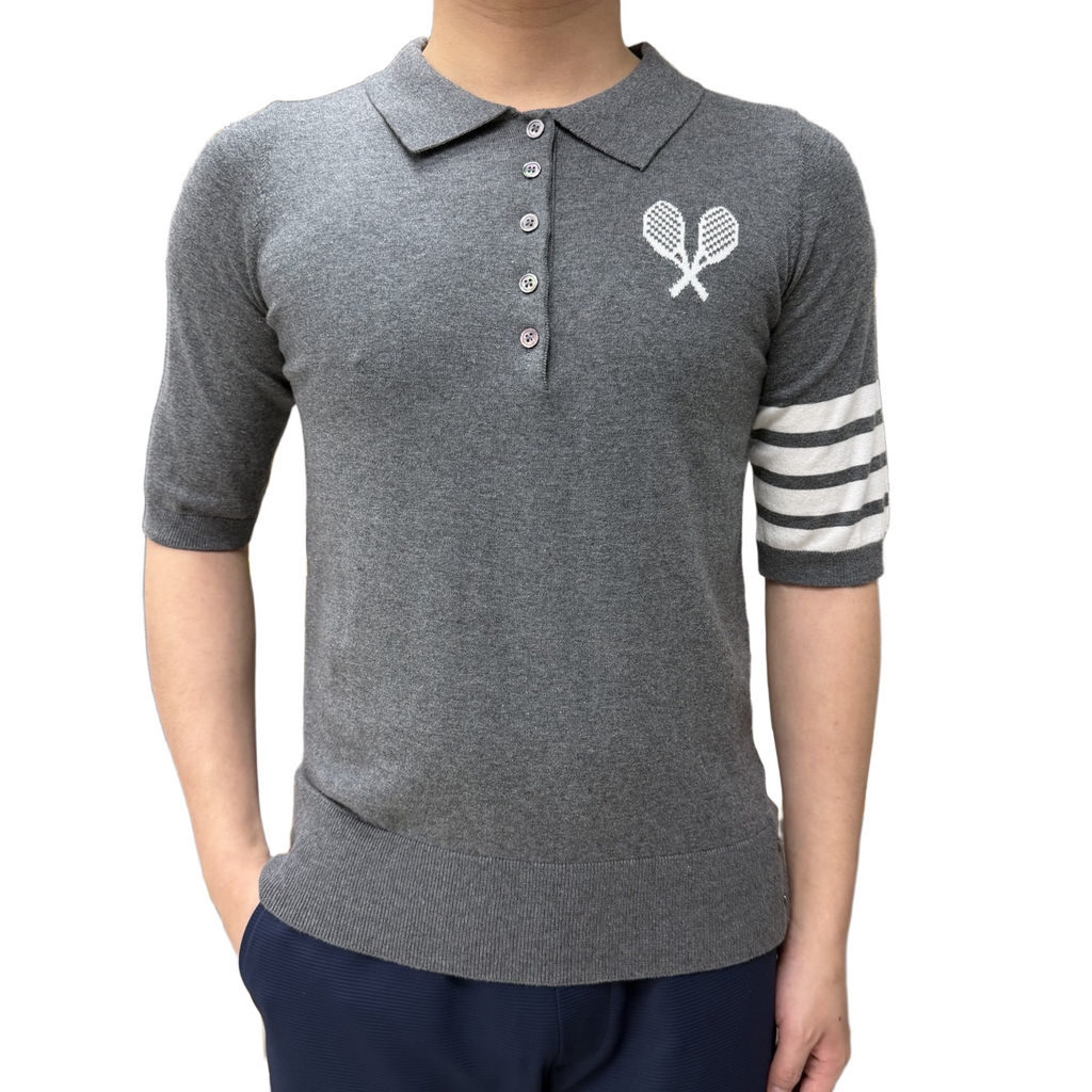 Tennis Racket Jacquard Polo Shirt | Thom Browne