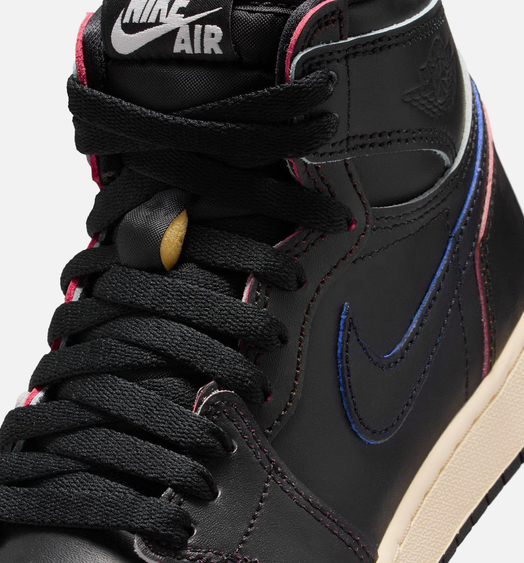 Air Jordan 1 Retro High OG 'Black and Muslin' Grade School - Black/Black/Muslin