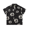 Denim Tears Black Base White Floral Wreath Print Camp Collar Short