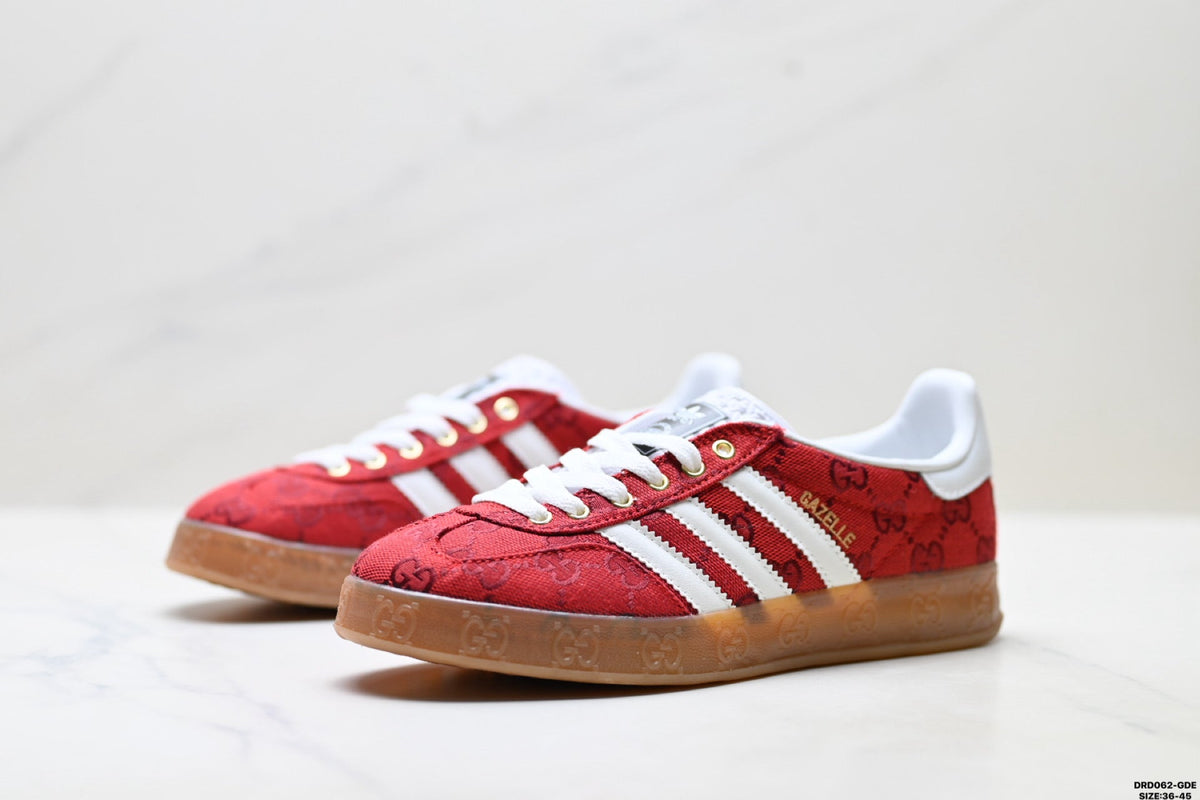 adidas x Gucci Gazelle Red GG Monogram Sneakers