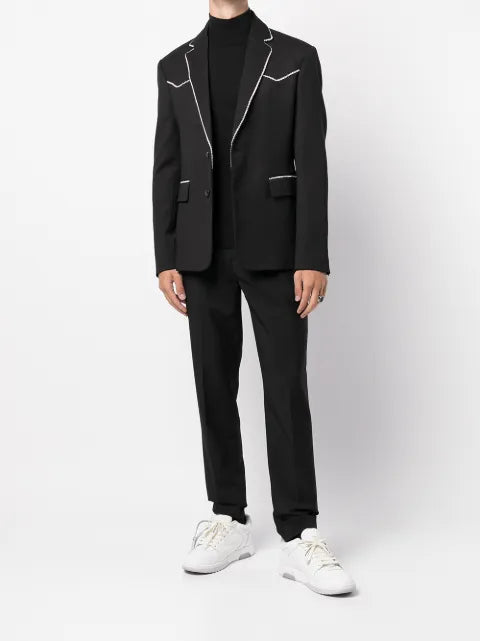 AMIRI crystal-trim single-breasted blazer