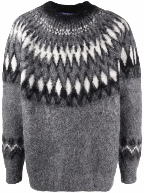 Junya Watanabe MAN geometric-print knitted jumper