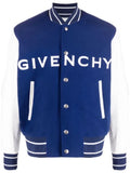 Givenchy logo-detail leather-sleeve varsity jacket