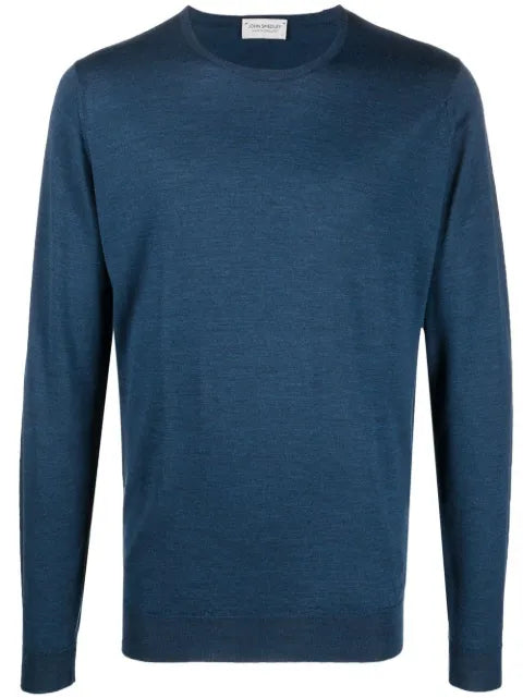 John Smedley fine-knit ribbed-trim jumper