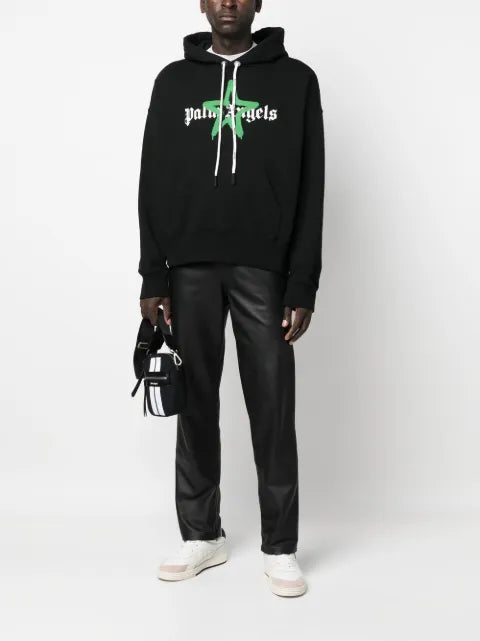 Palm Angels Star Sprayed logo-print hoodie