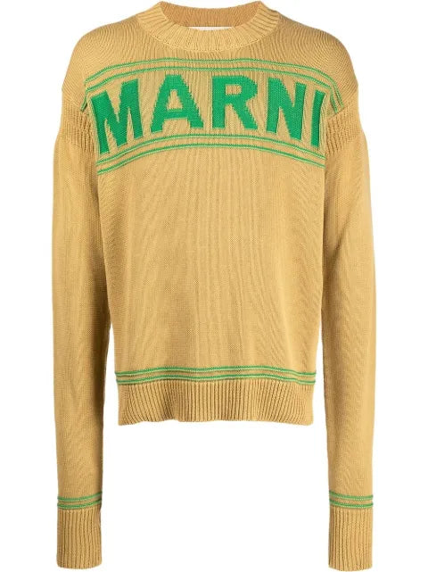 Marni logo-print knit jumper