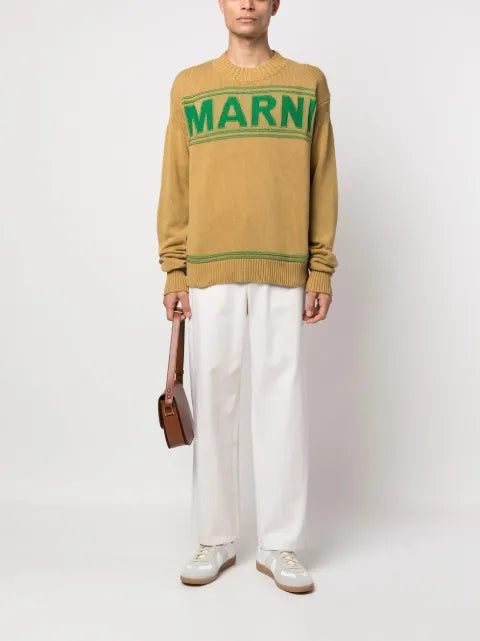 Marni logo-print knit jumper