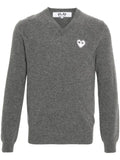Comme Des Garçons Play heart-patch mélange-effect wool jumper