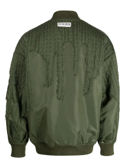 Mostly Heard Rarely Seen Drip crochet-panelling bomber jacket
