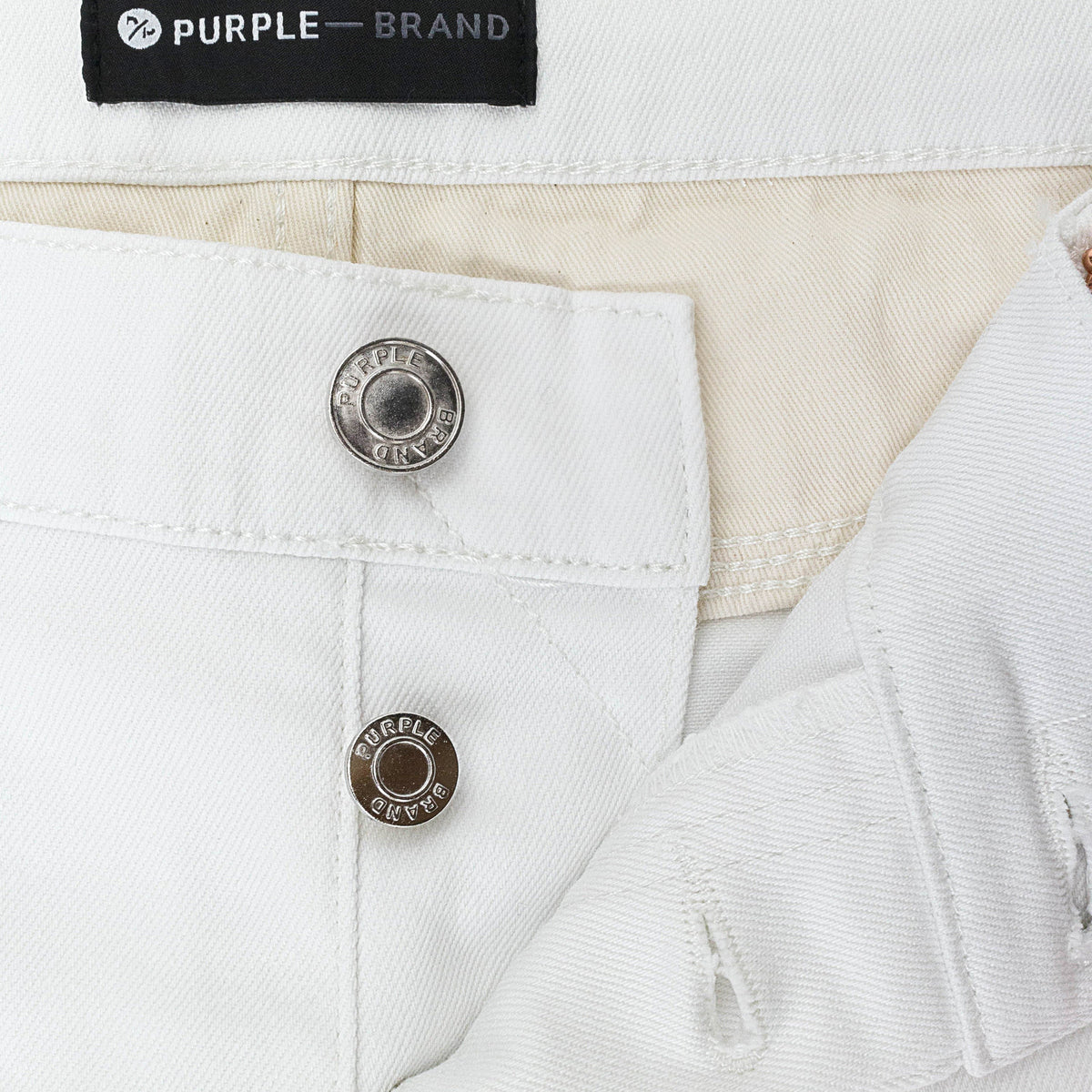 PURPLE BRAND PAINT BLOWOUT WHITE SKINNY JEANS