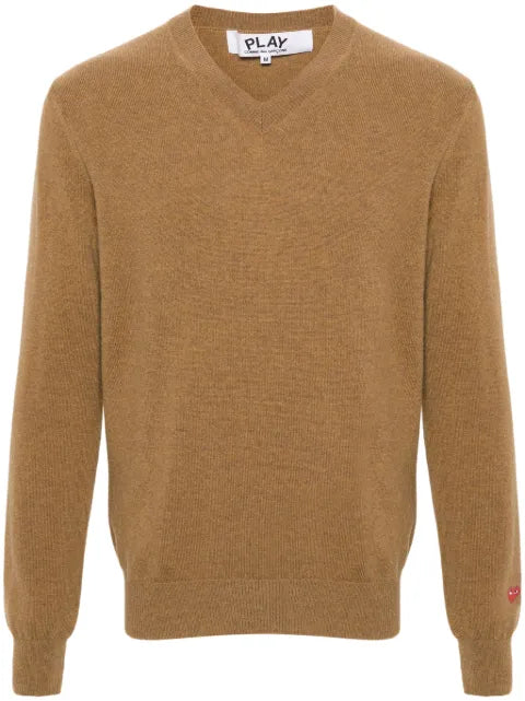 Comme Des Garçons Play logo-appliqué wool jumper