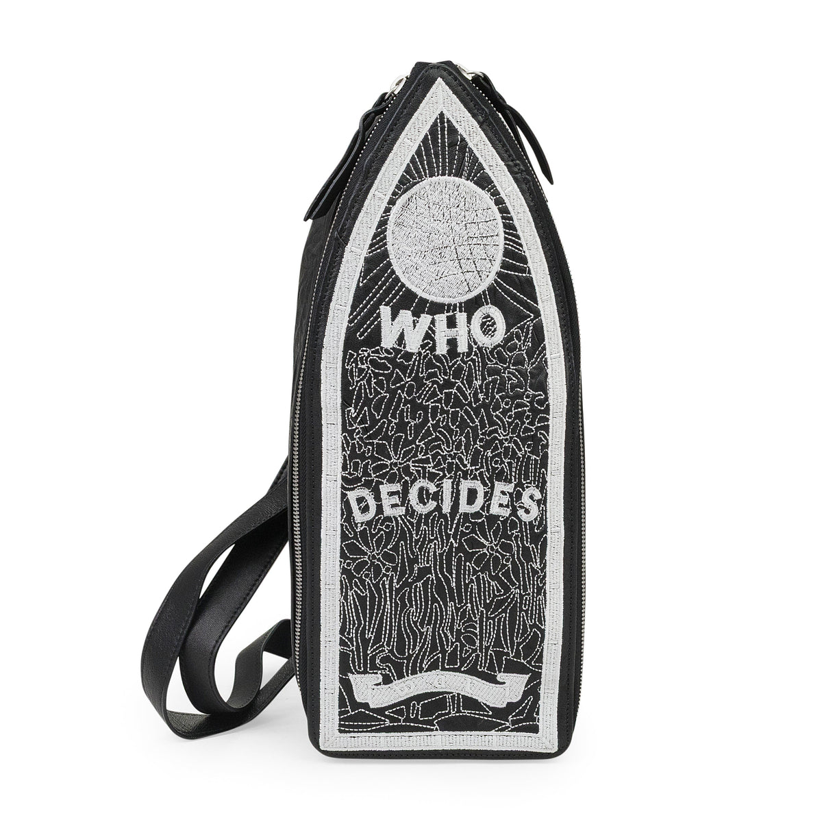 BLACK EMBROIDERED CROSSBODY BAG