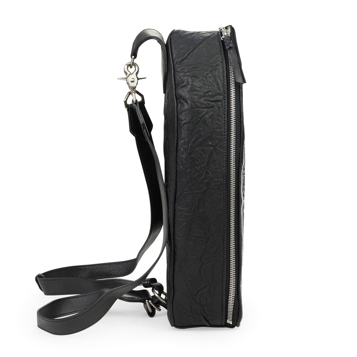 BLACK EMBROIDERED CROSSBODY BAG