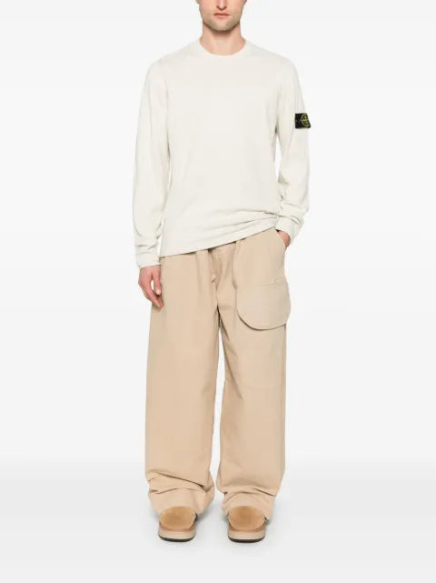 Stone Island logo-patch crew-neck sweater