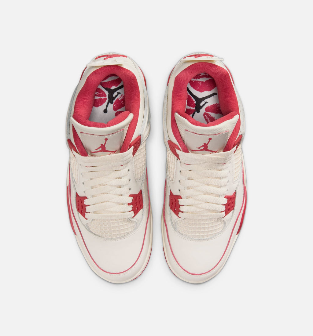 Air Jordan 4 Retro Valentine's Day Women's Lifestyle Shoes - Pale Ivory/Sierra Red/Tough Red