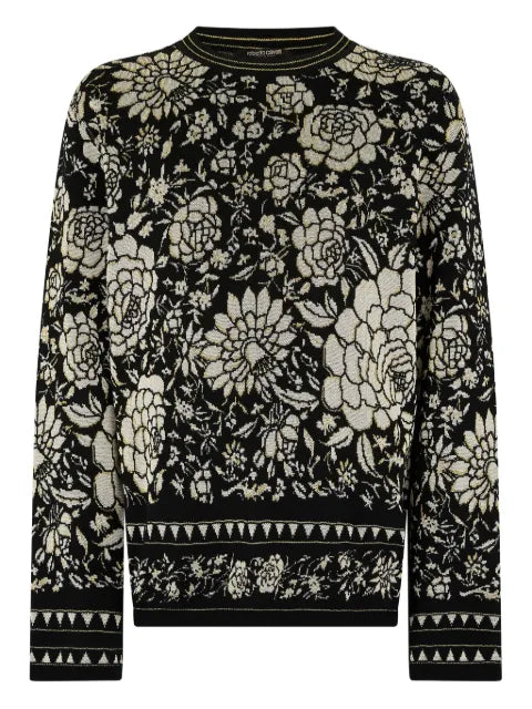 Roberto Cavalli floral-pattern wool sweater