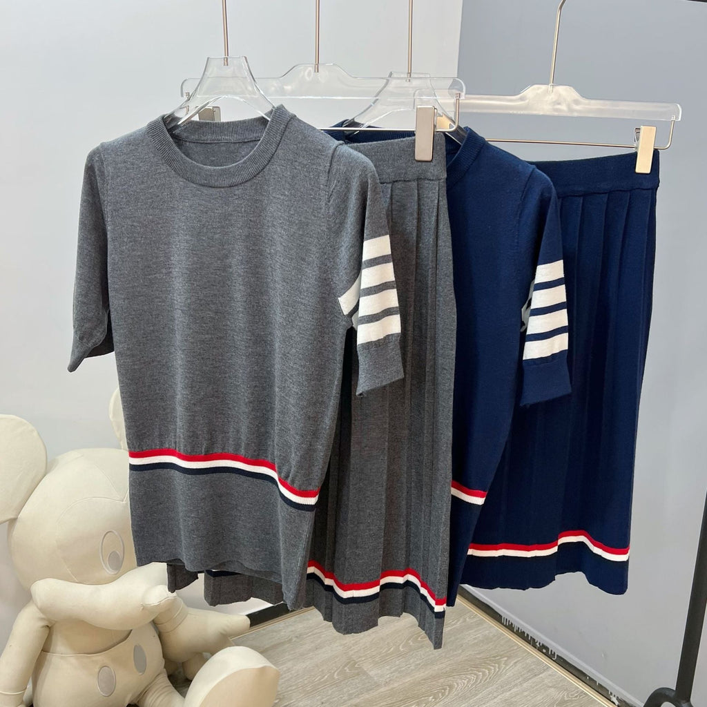 Thom Browne Women's T-Shirt & Midi Skirt Set