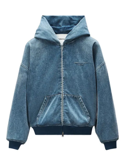 Alexander Wang hooded zip-up denim jacket