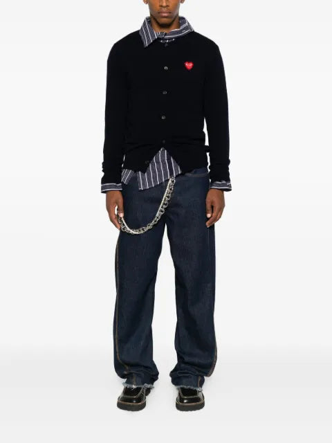 Comme Des Garçons Play heart-emblem rhinestone-embellishment cardigan