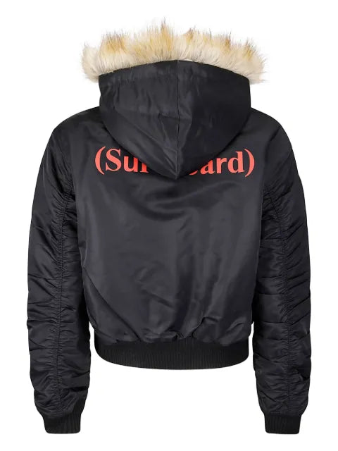 Stockholm Surfboard Club hooded puffer jacket