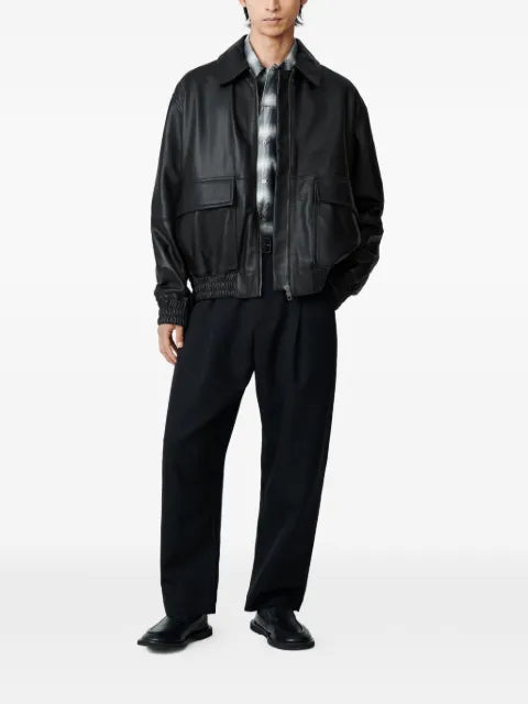 Studio Nicholson Piston zip-up leather jacket