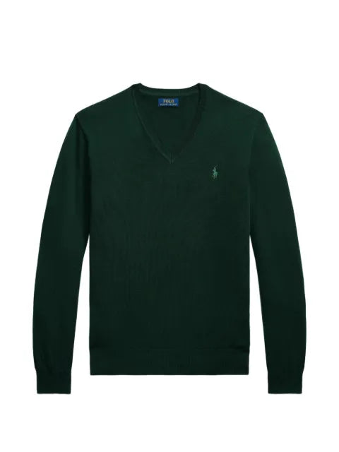 Polo Ralph Lauren embroidered-logo V-neck sweater