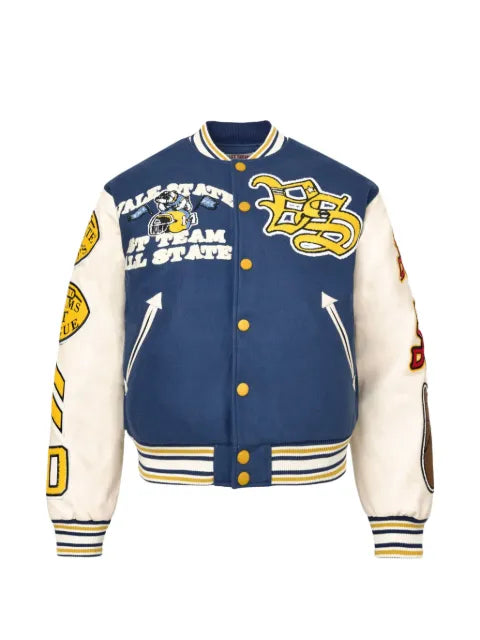 Vale Friday patch-detail varsity jacket