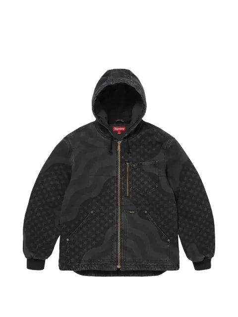 Supreme flag-quilted hooded jacket