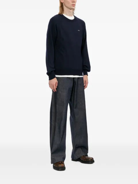 A.P.C. logo-embroidered raglan-sleeve jumper