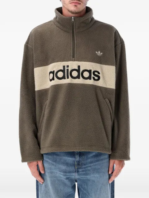 adidas logo-print fleece sweater