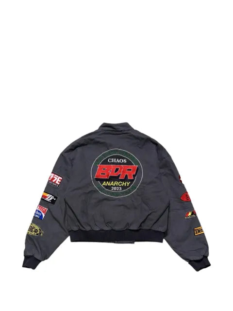 Bottega Desires logo-patch embroidered denim jacket