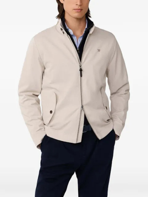Hackett London logo-embroidered Harrington jacket