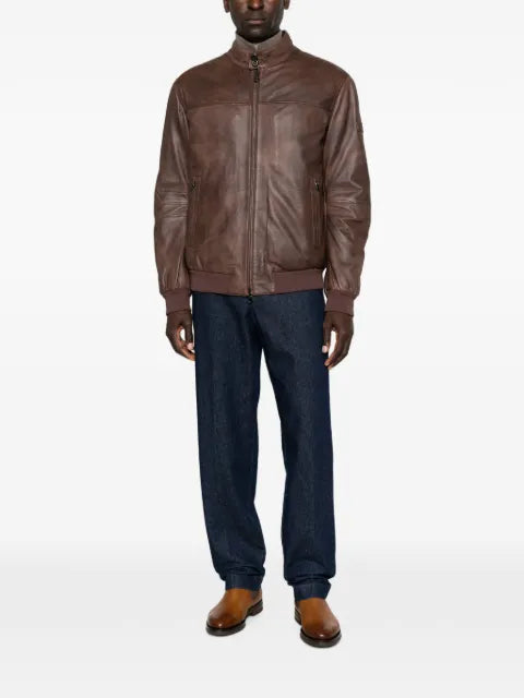 Peuterey Fionia zip-up leather jacket