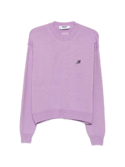 MSGM logo-embroidered crew-neck sweater