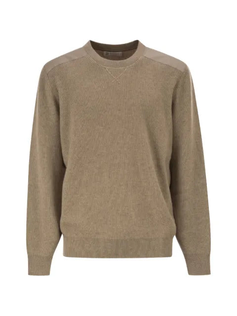 Brunello Cucinelli ribbed-knit cotton-insert sweater