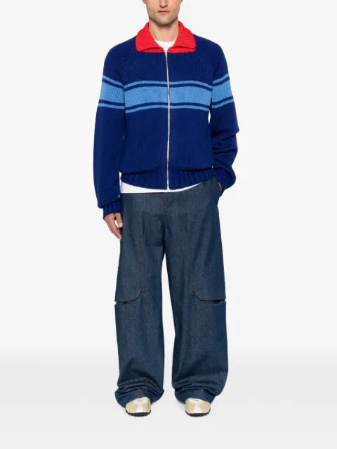 Marni striped zip-up cardigan