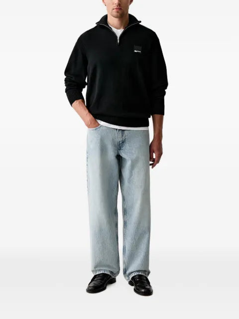 Karl Lagerfeld Jeans quarter-zip logo-patch sweater