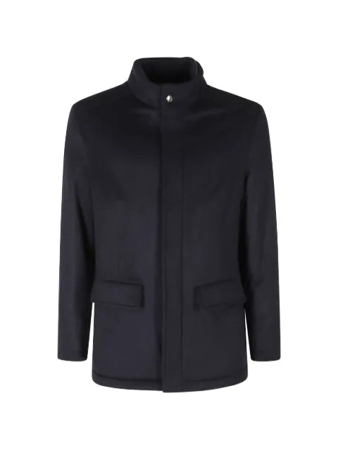 Kired high-neck flap-pocket jacket