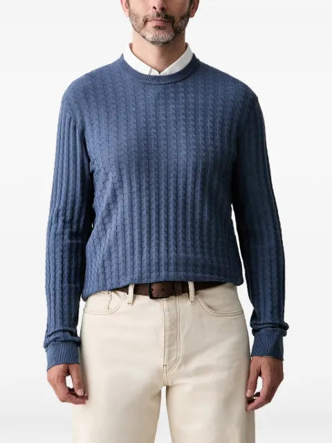Armani Exchange basket-weave crew-neck sweater