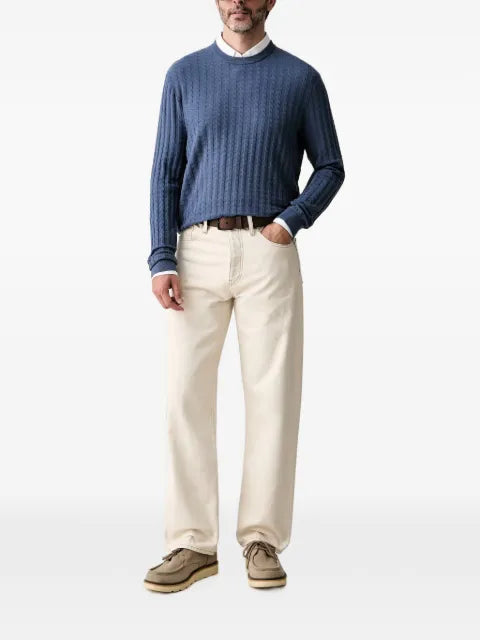Armani Exchange basket-weave crew-neck sweater