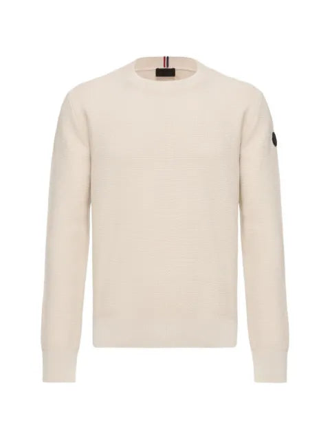 Moncler logo-patch waffle-knit sweater