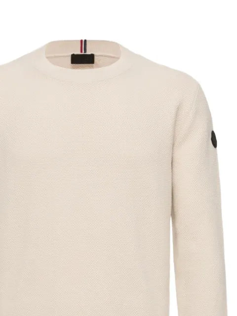 Moncler logo-patch waffle-knit sweater