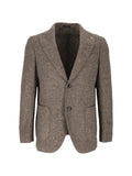 Brera diagonal-weave single-breasted blazer