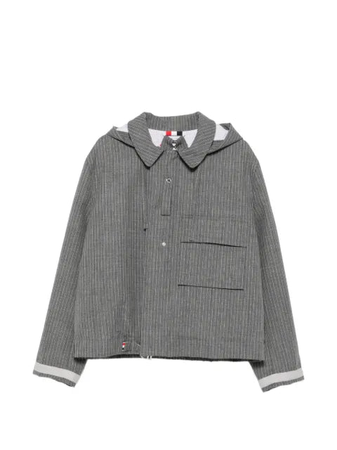 Thom Browne pinstripe-pattern hooded jacket