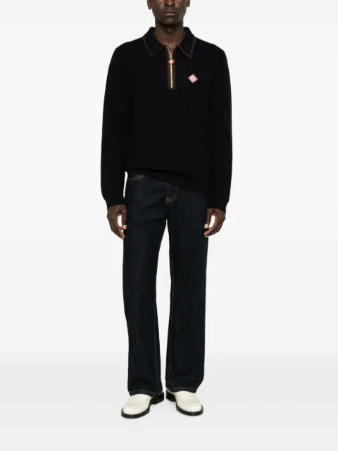 Casablanca waffle-knit zip-up sweater