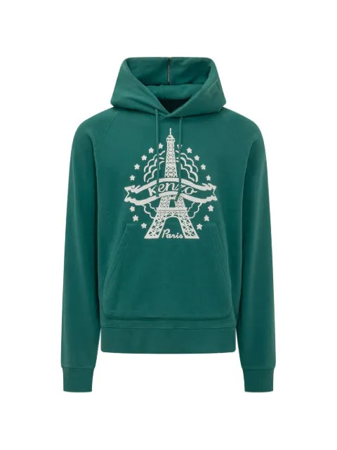 KENZO Eiffel Tower Design zip-detail hoodie