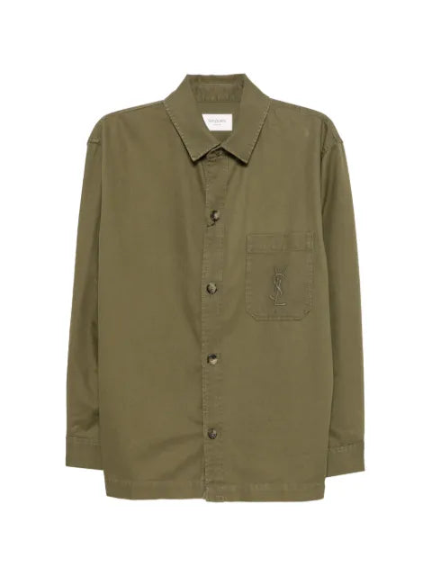 Saint Laurent Cassandre overshirt in cotton linen gabardine