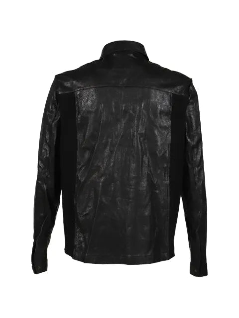 SAN263-1 flap-pocket leather jacket